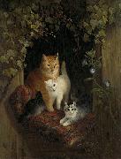 Henriette Ronner-Knip Cat with Kittens Germany oil painting artist